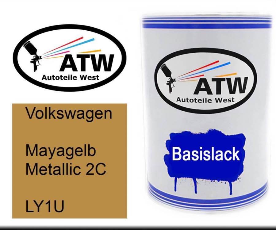 Volkswagen, Mayagelb Metallic 2C, LY1U: 500ml Lackdose, von ATW Autoteile West.